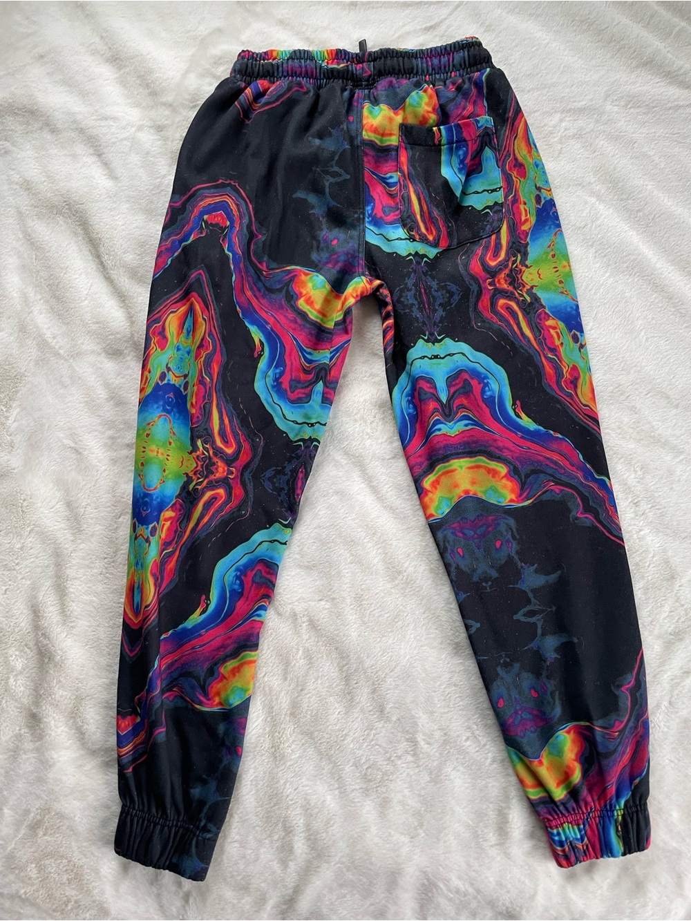Black Multicolor Psychedelic Jogger Pants - Picture 6 of 6